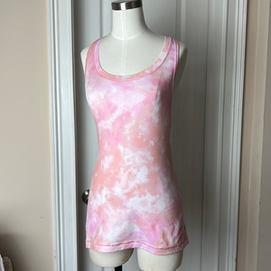 Athleta Pink and White Tie-Dye Tank Top